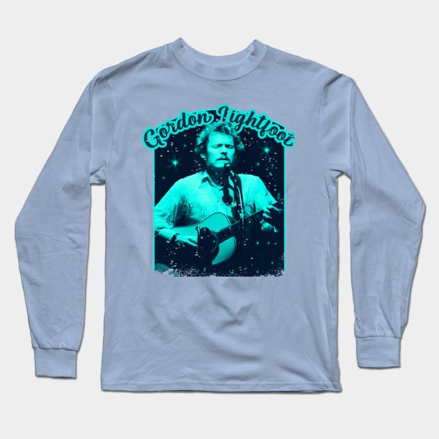 Gordon Lightfoot Vintage 70s Tour Style Long Sleeve T-Shirt by nowsadmahi